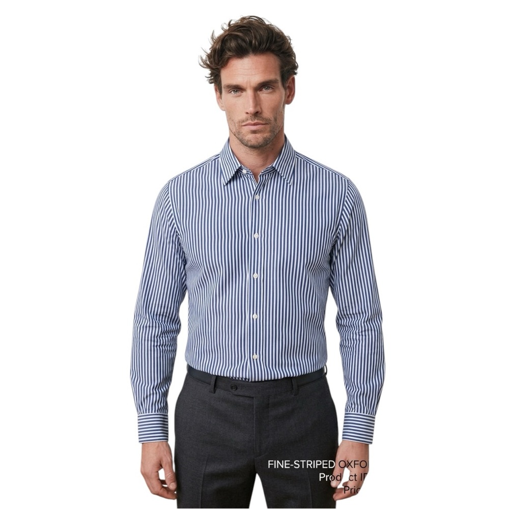 👔 Gucci Blue & White Vertical Stripe Button-Down‎ Shirt | Men’s M